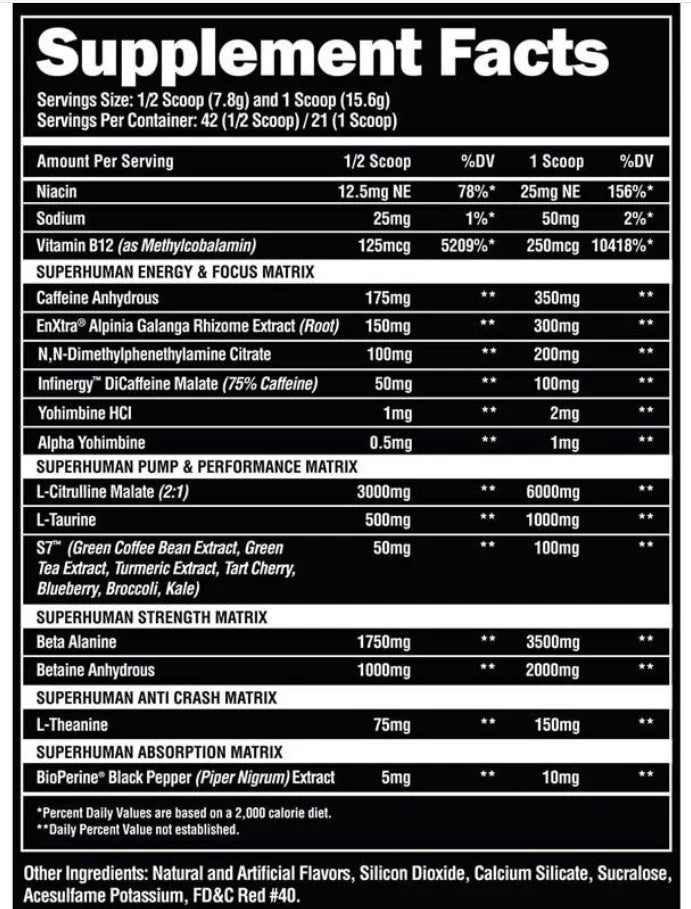 Alpha Lion Superhuman Extreme - Extreme Energy Pre Workout