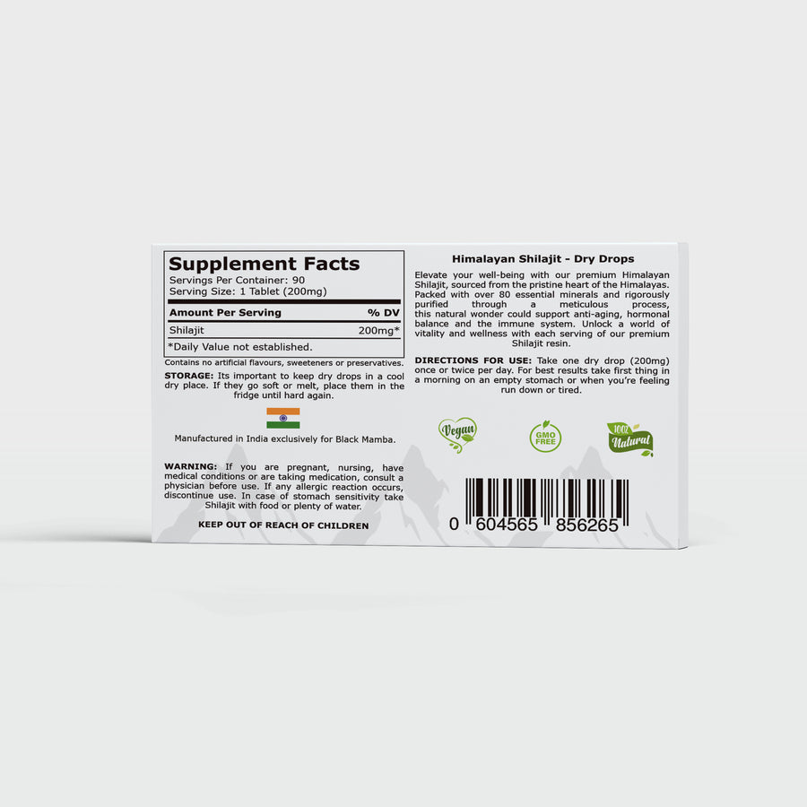 Pure Shilajit Resin Dry Drops - Ancient Vitality Elixir