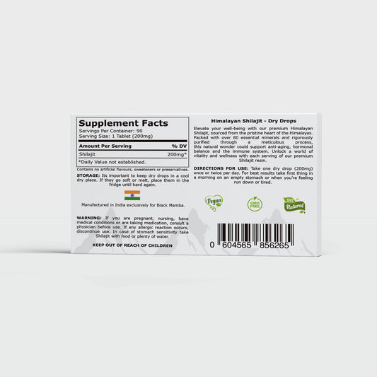 Pure Shilajit Resin Dry Drops - Ancient Vitality Elixir