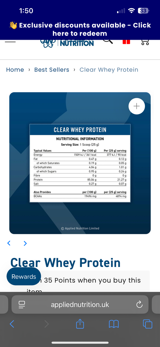 Applied Nutrition - Clear Whey Protein 5 Servings