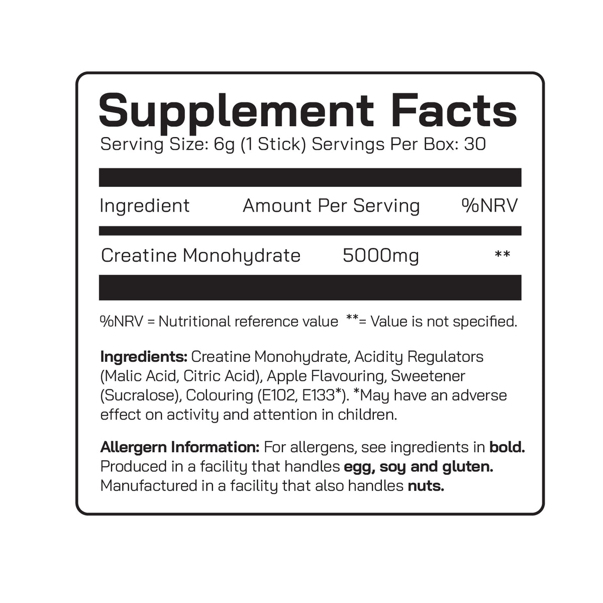 DNA creatine sticks