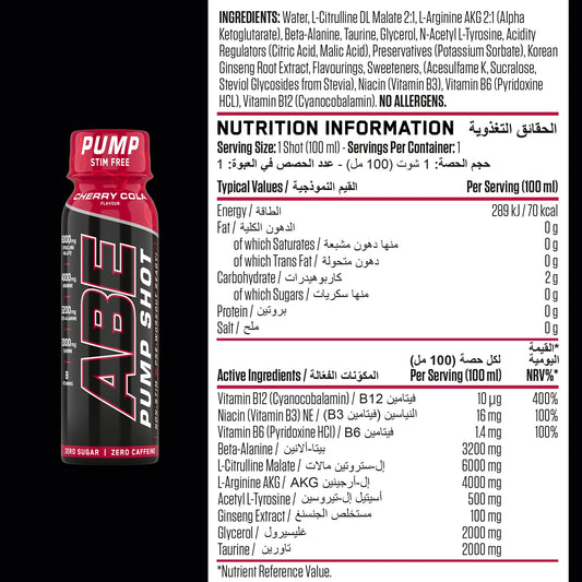 Abe - Pump Pre Workout Shot