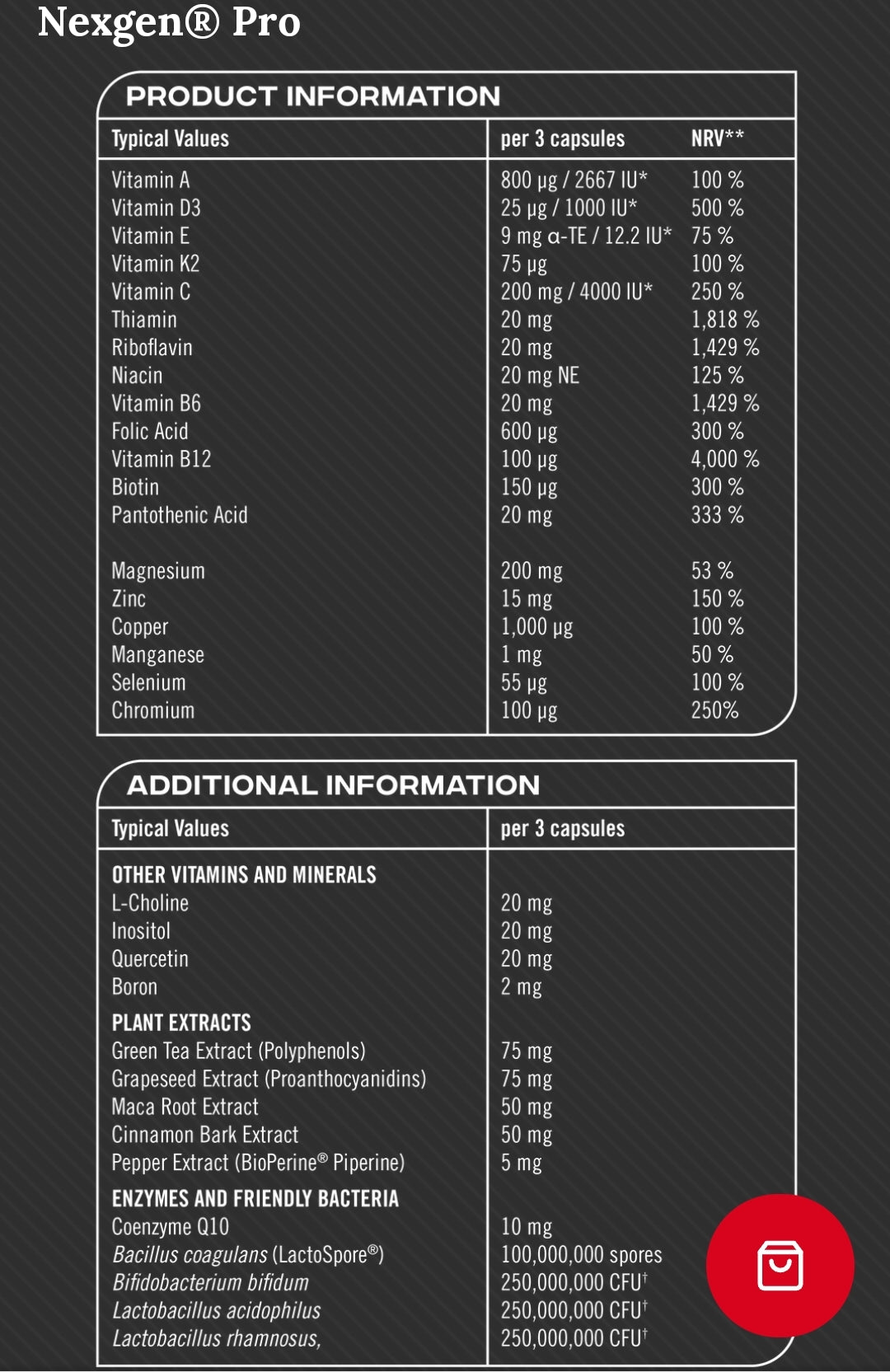 Reflex Nexgen pro multivitamin 90 caps