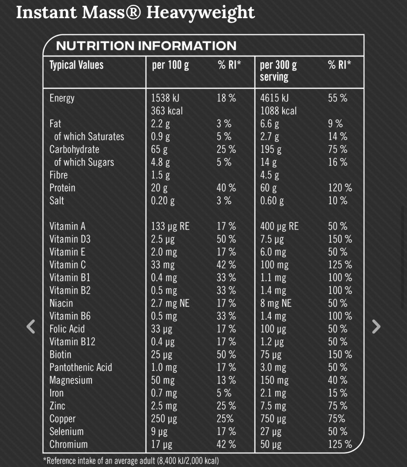 Reflex nutrition instant mass heavyweight 5.4kg