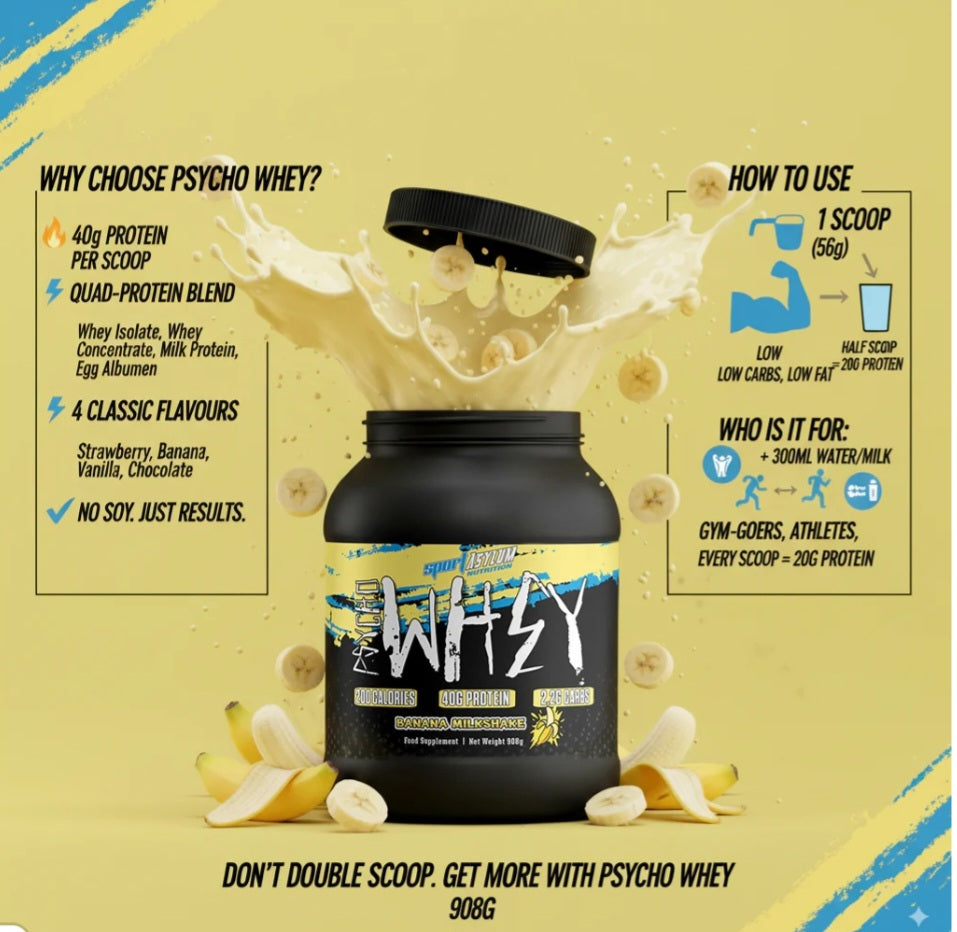 Sports asylum psycho whey 908g
