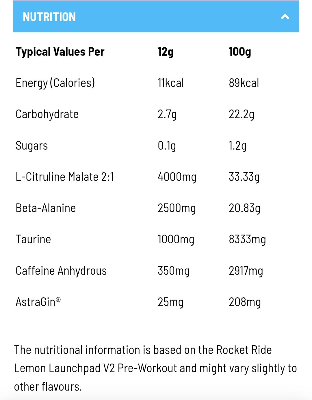 Rocket ride v2 30 servings
