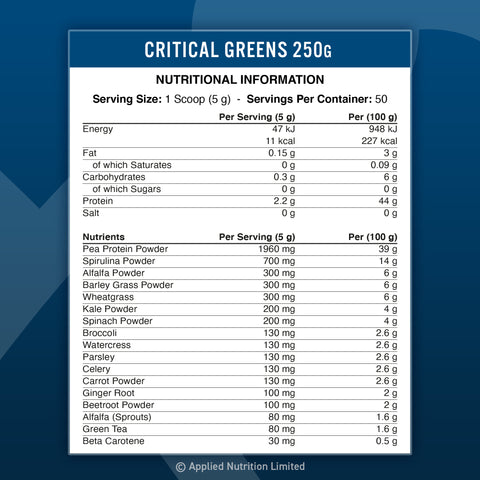 Critical greens 150g 30 servings